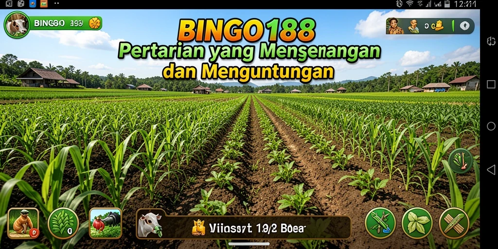 Tampilan gameplay seru di BINGO188 dengan hasil pertanian yang melimpah.