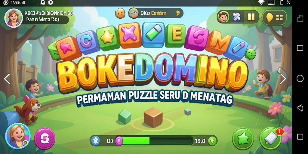 Tampilan gameplay BOKEDOMINO menampilkan tantangan puzzle yang mengasyikkan.