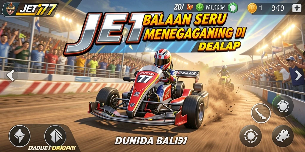 Tampilan gameplay JET77 yang cepat dan mendebarkan dalam balapan.