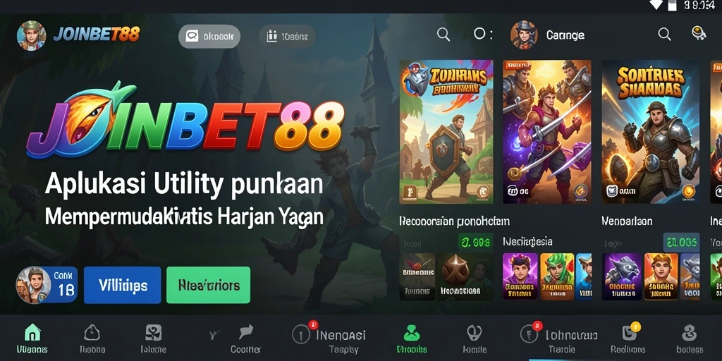 Tampilan antarmuka aplikasi JOINBET88 yang sederhana dan intuitif.