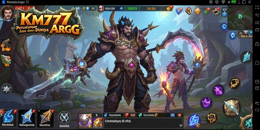 Screenshot gameplay KM777 menampilkan aksi pertempuran seru di dunia ARPG.