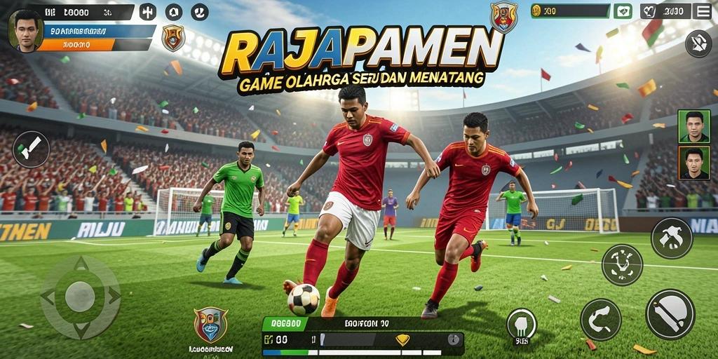 Tampilan gameplay seru dari RAJAPAMEN dalam aksi olahraga.