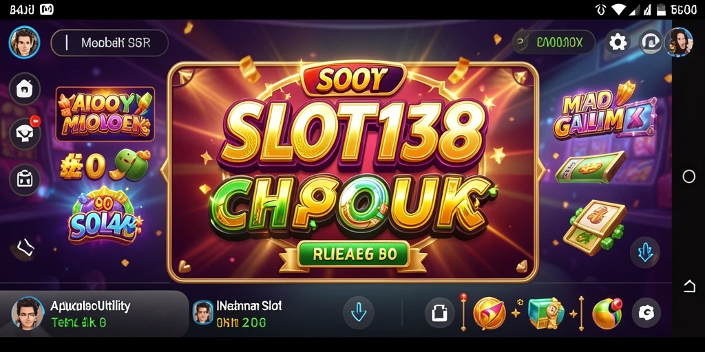 Tampilan utama aplikasi SLOT138 dengan fitur permainan slot yang menarik.