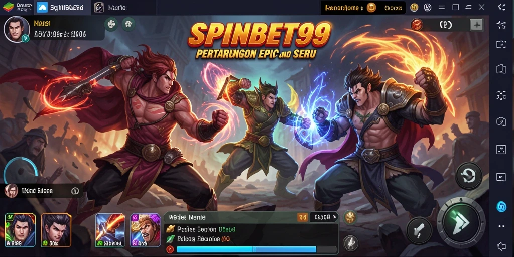 Gameplay SPINBET99 menampilkan pertarungan yang intens dan dinamis.