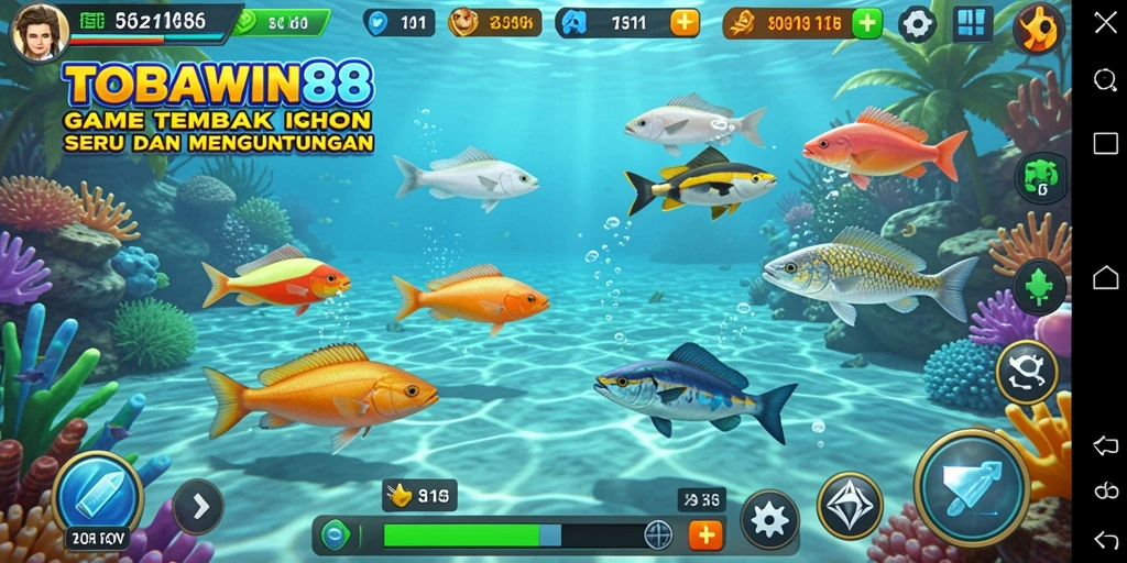 Tampilan gameplay TOBAWIN88 yang menarik saat menembak ikan
