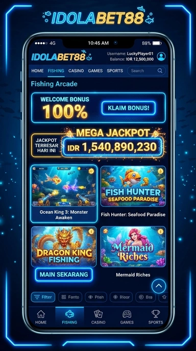 Tampilan aplikasi idolabet88 dengan berbagai fitur menarik.